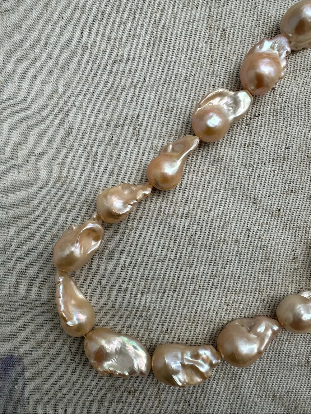 Genuine Natural Pink Freshwater Baroque Pearl Necklace 17-18.5” Gift Box